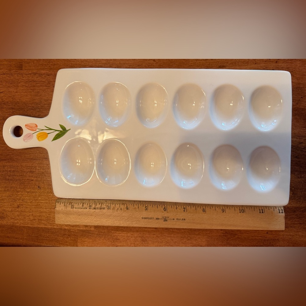 Pier 1 Imports White Ceramic Deviled Egg Tray